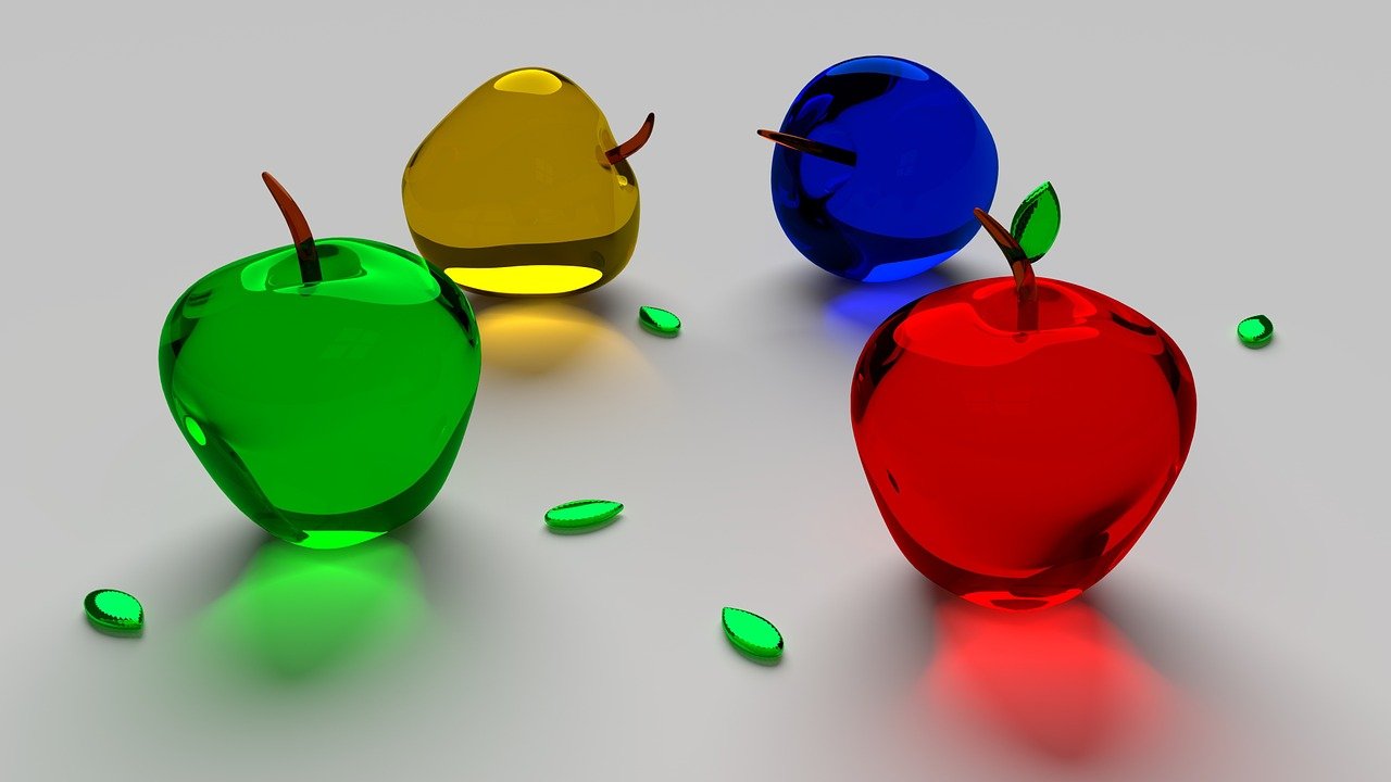 苹果, 玻璃, 水果