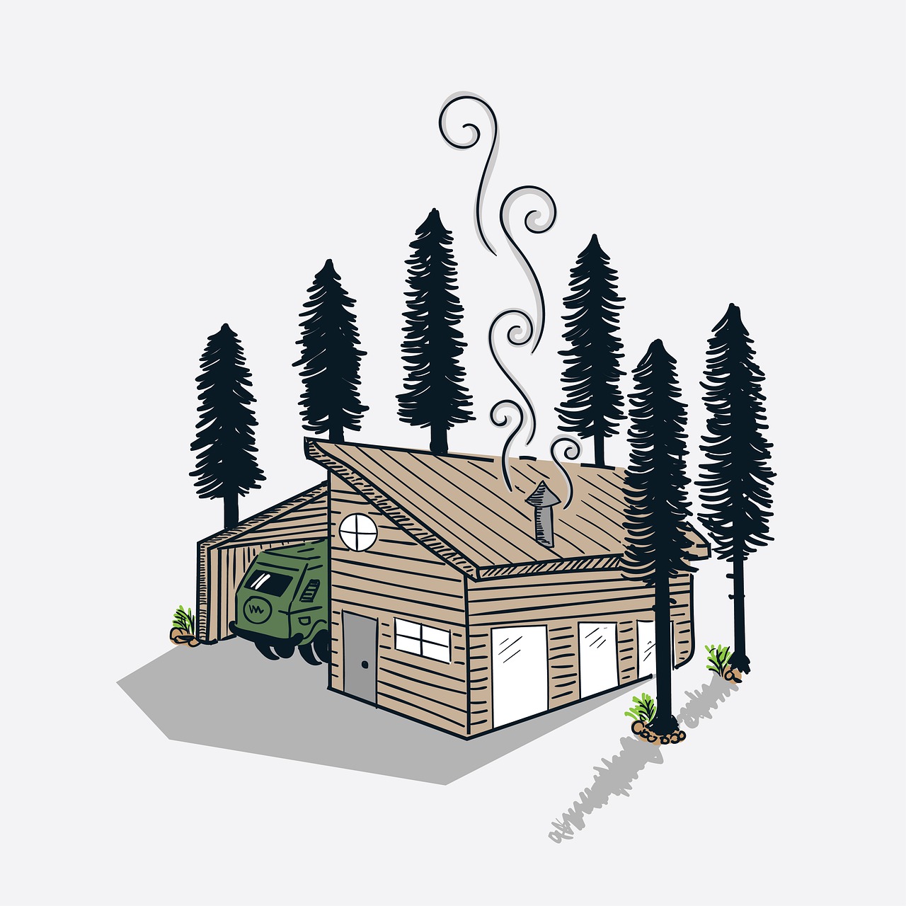 森林, 机舱, 房子