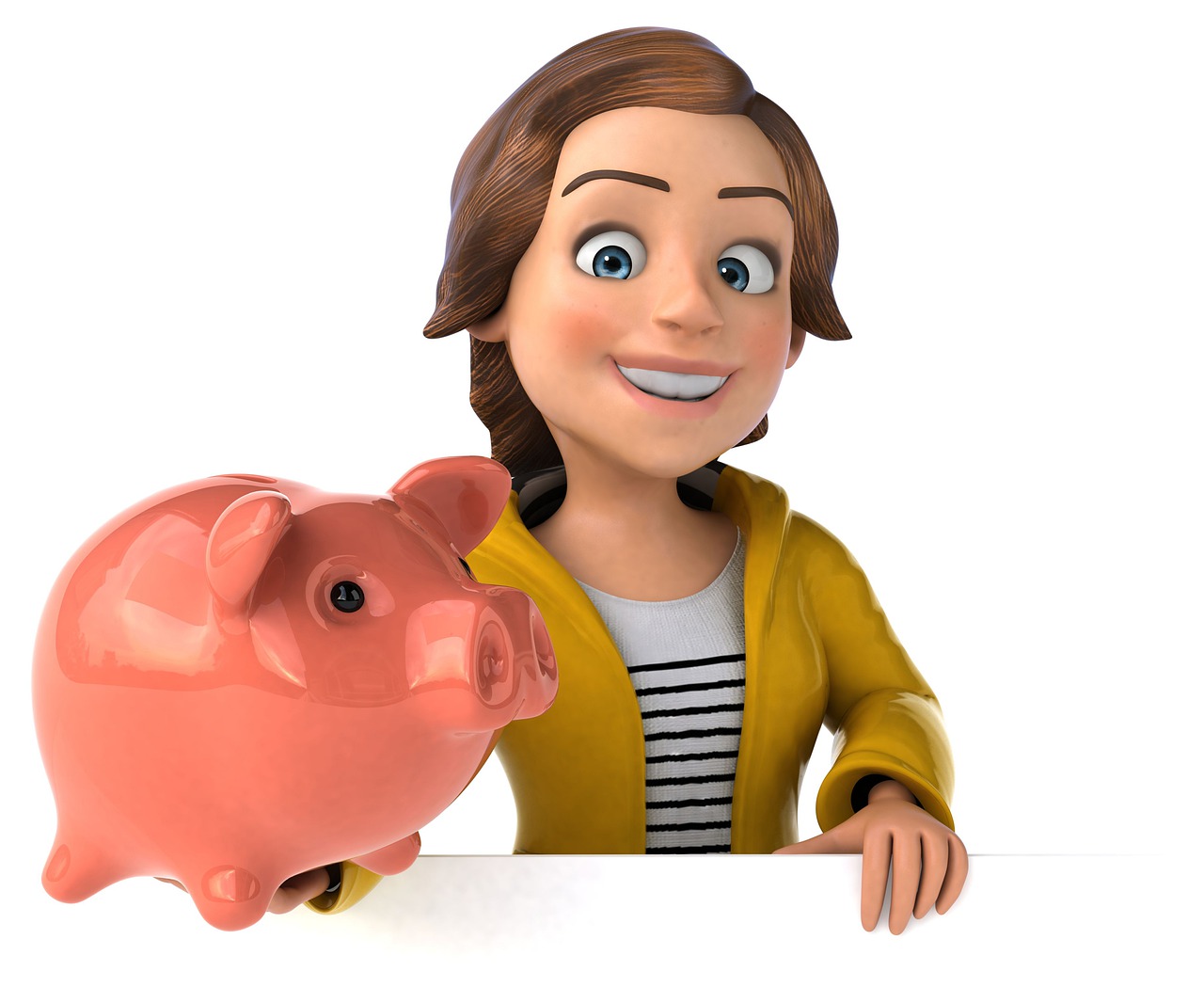 女子, 小猪, 银行