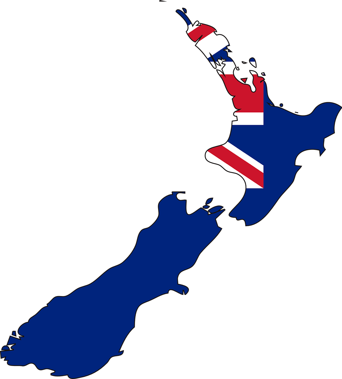 新西兰, 地图, 国家
