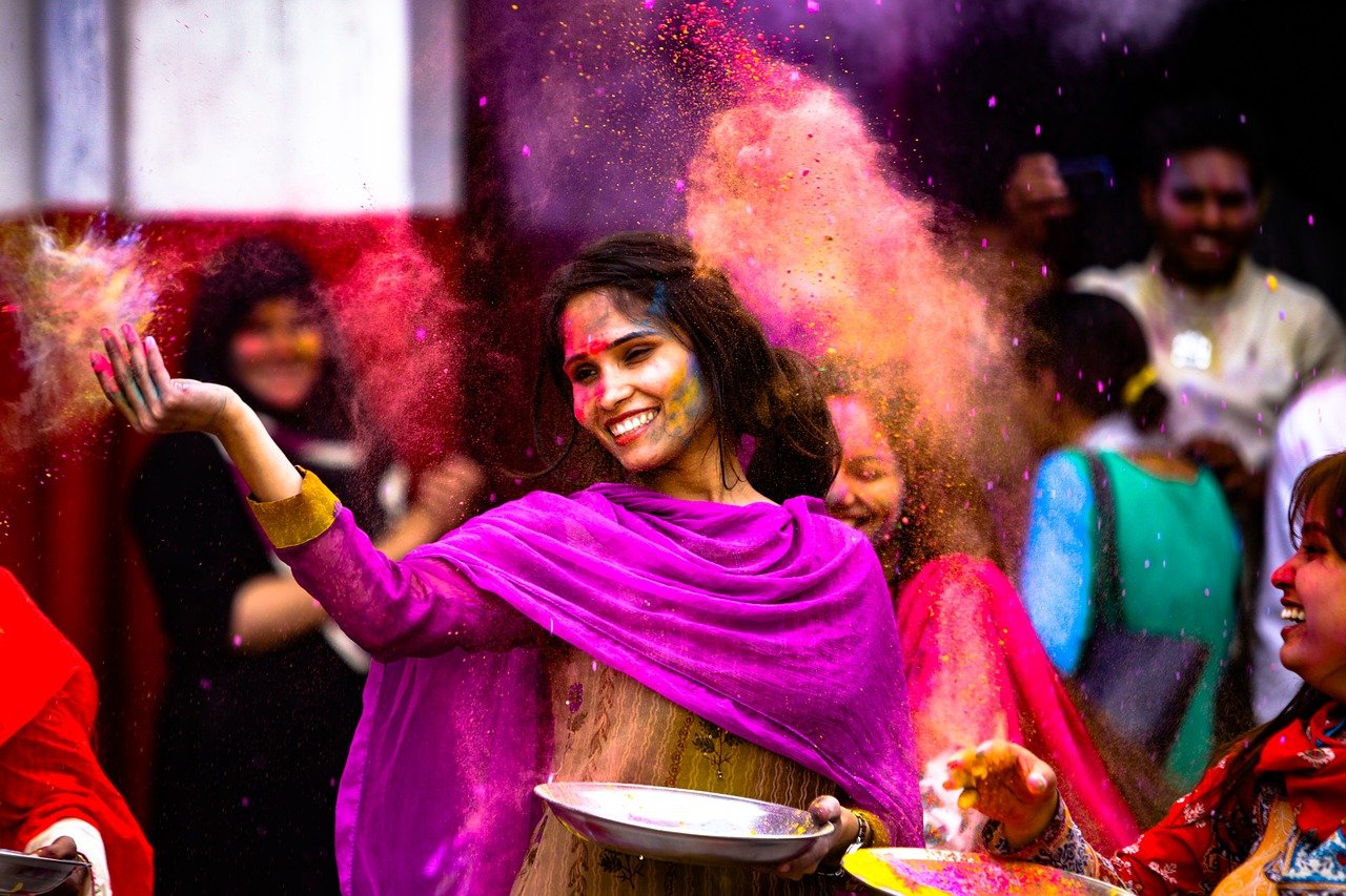 洒红节, 女孩, 印度
