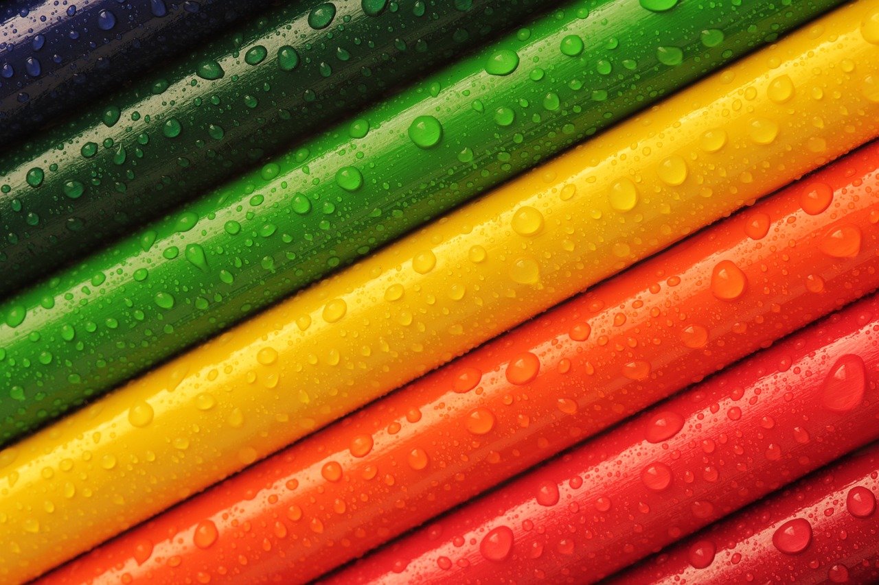 铅笔, 彩虹, 蜡笔