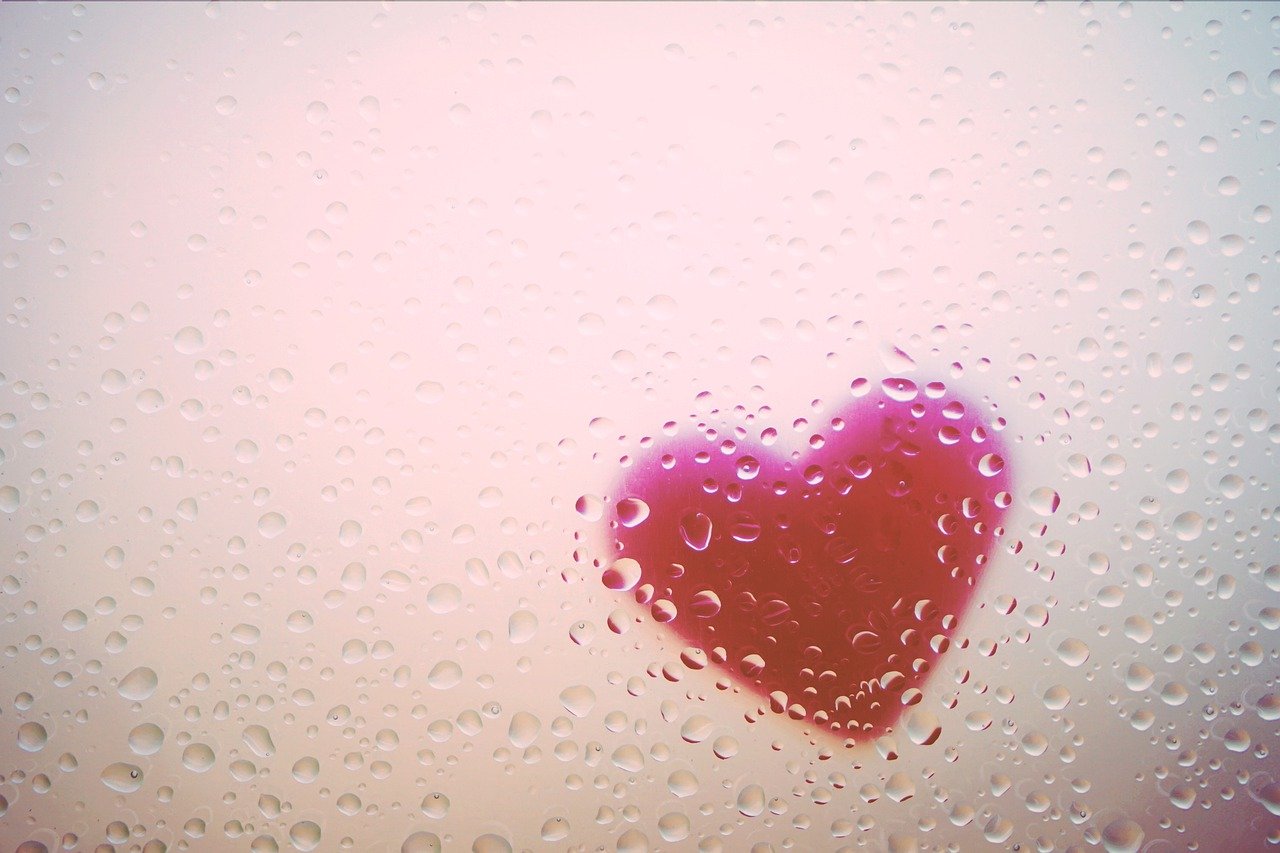 心脏, 窗口, 雨