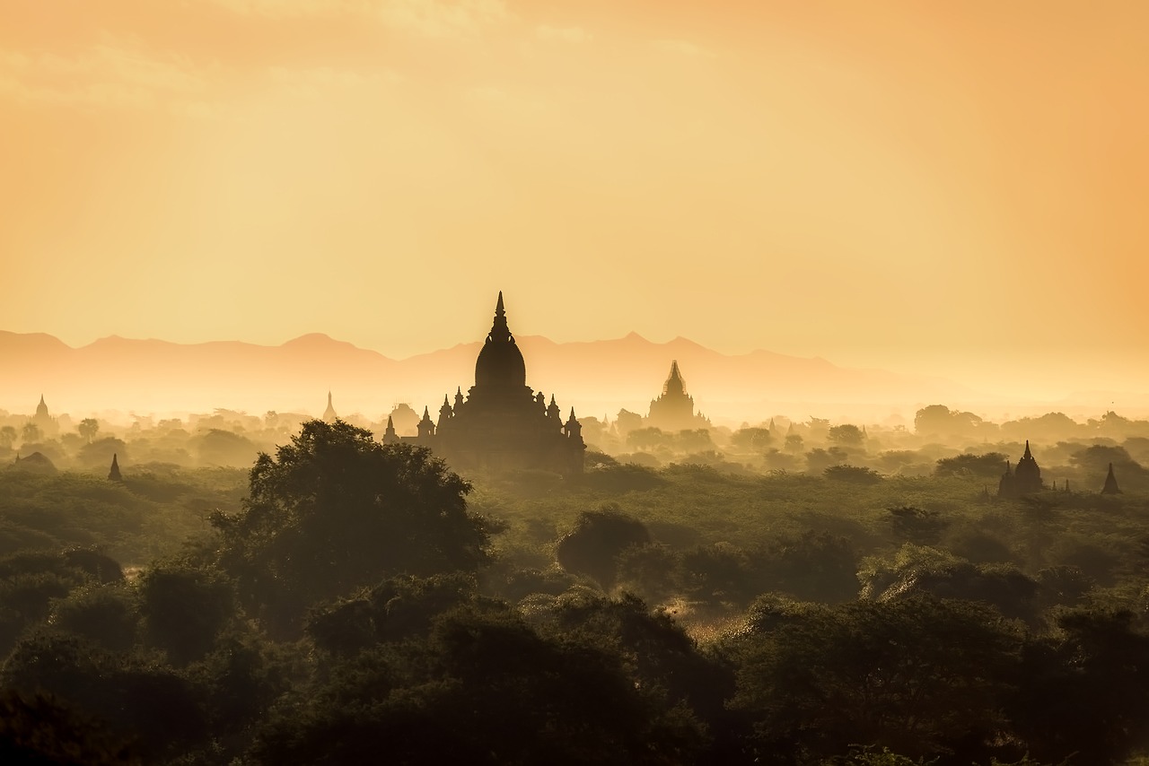 缅甸, 景观, 日出