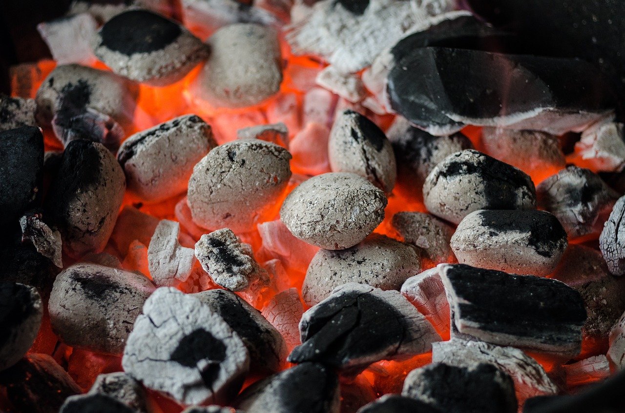 烧烤, 煤, 火焰
