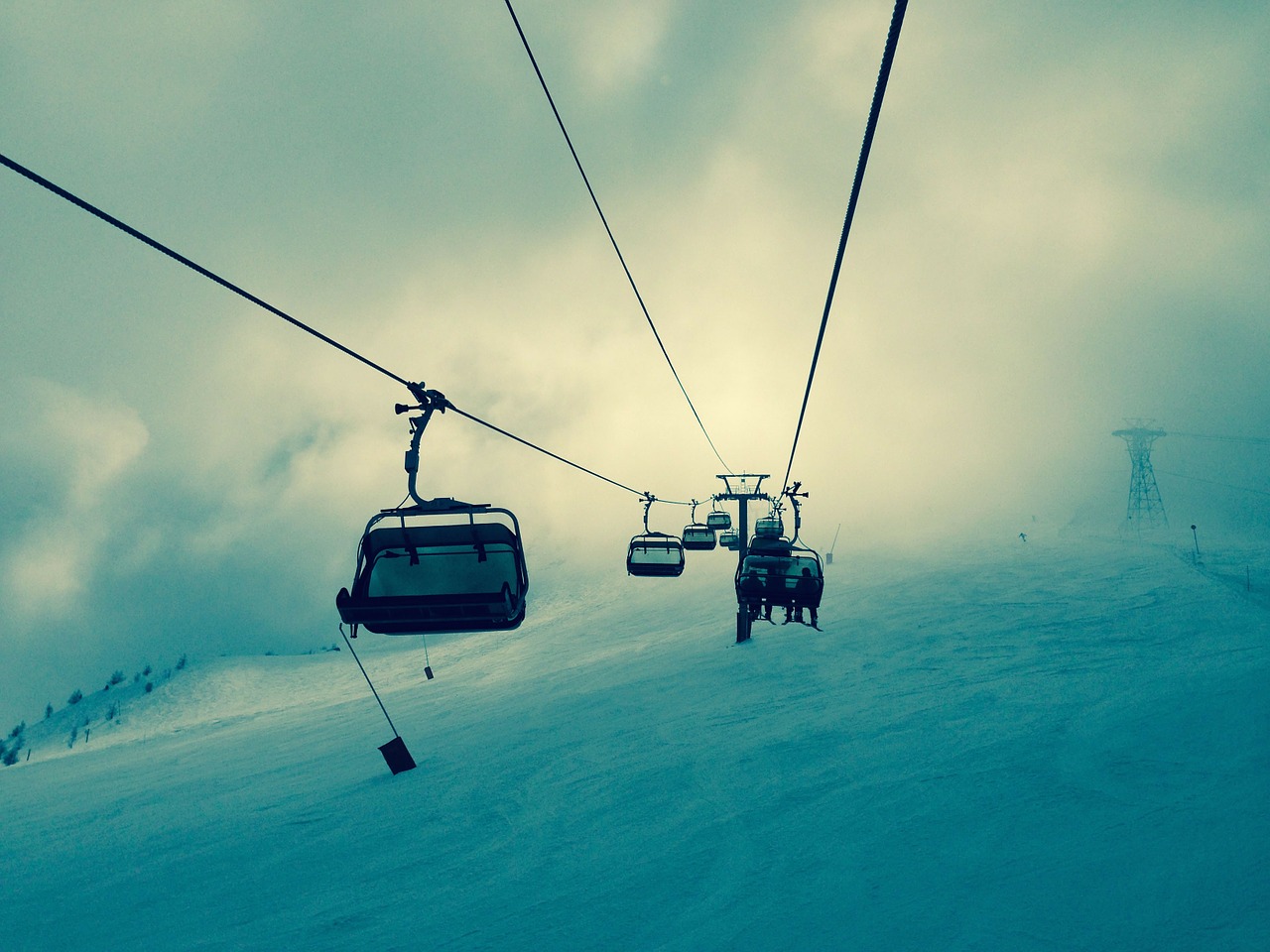 滑雪缆车, 滑雪, 电梯