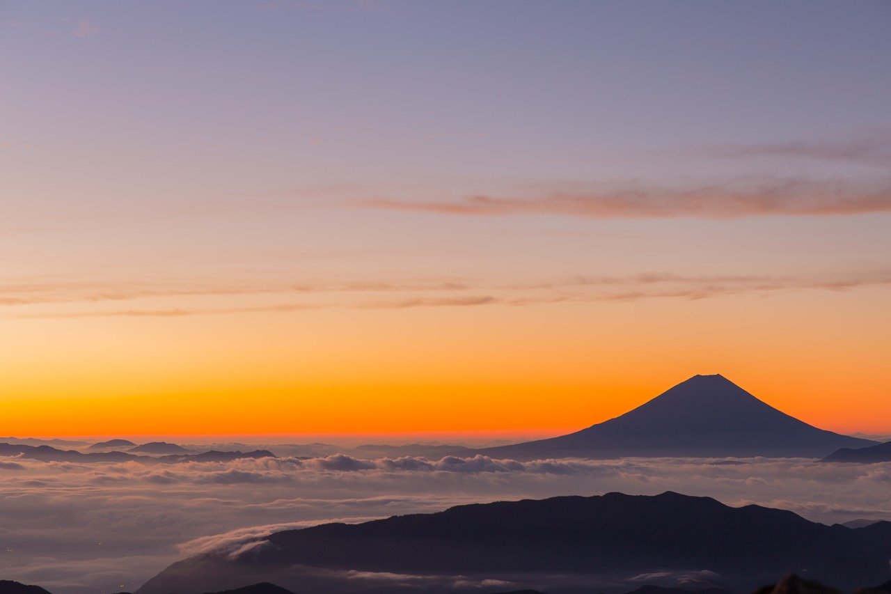 富士山, 火山, 云