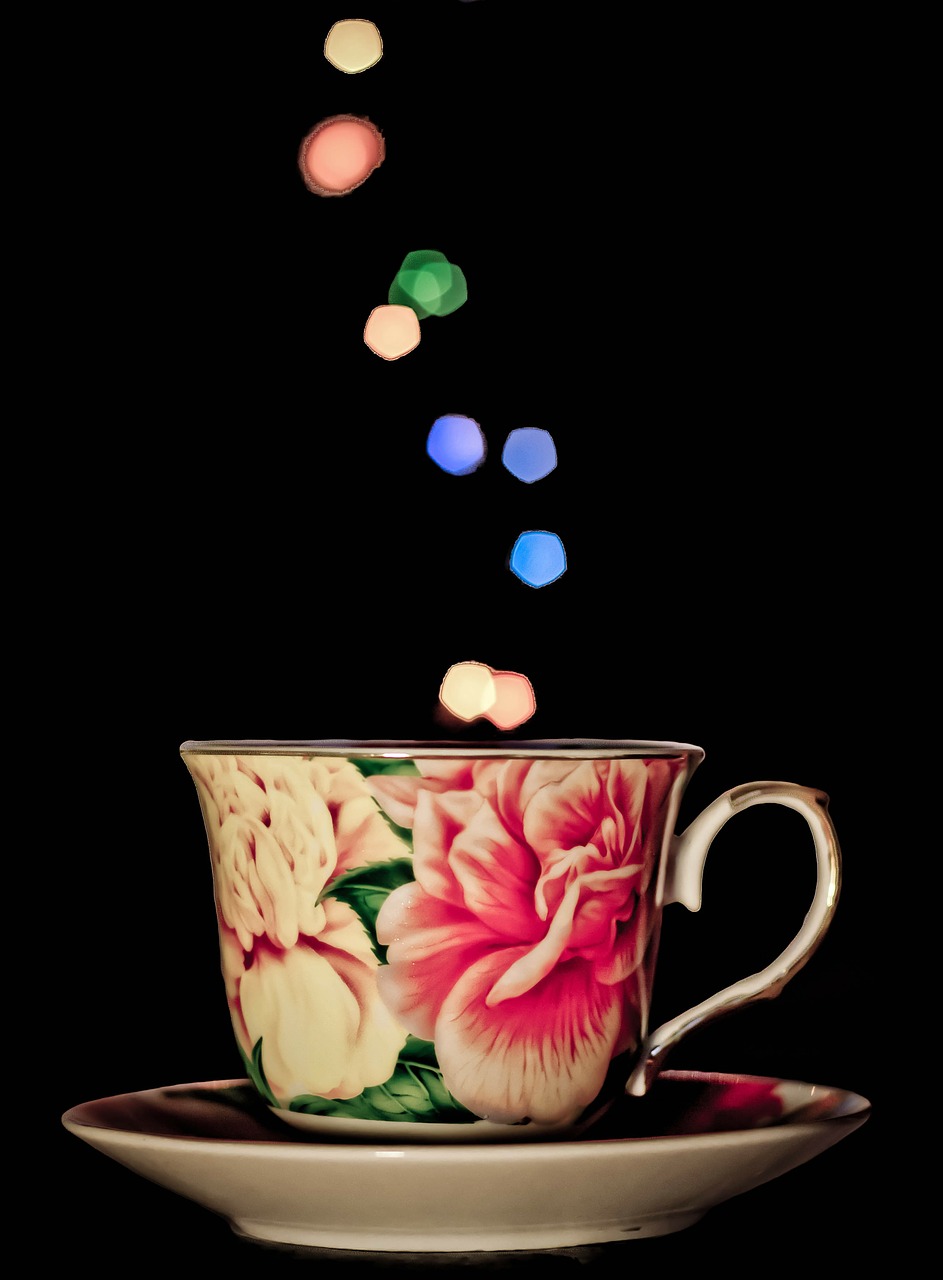 杯, 茶, 散景灯