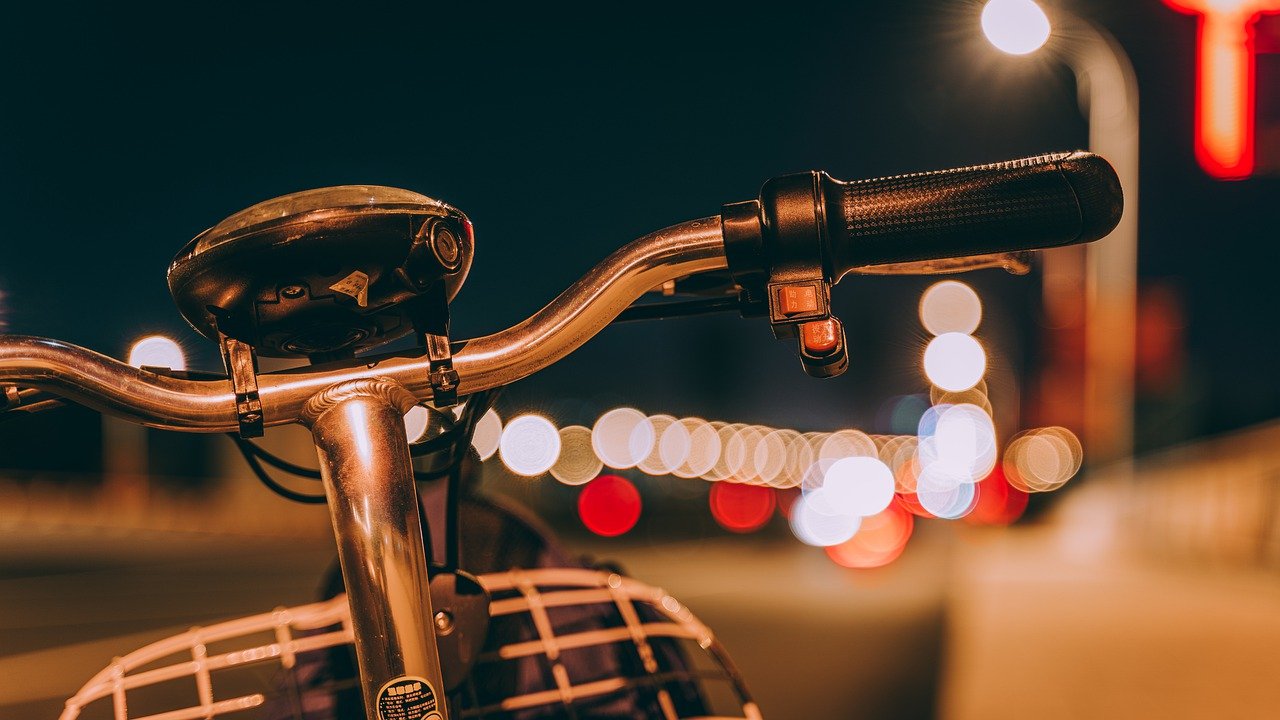 自行车, 夜, 散景