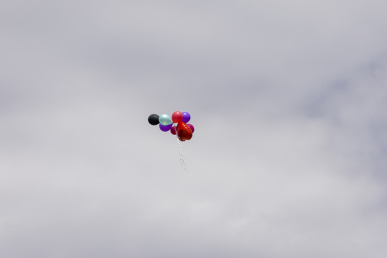 气球, 天空, 云
