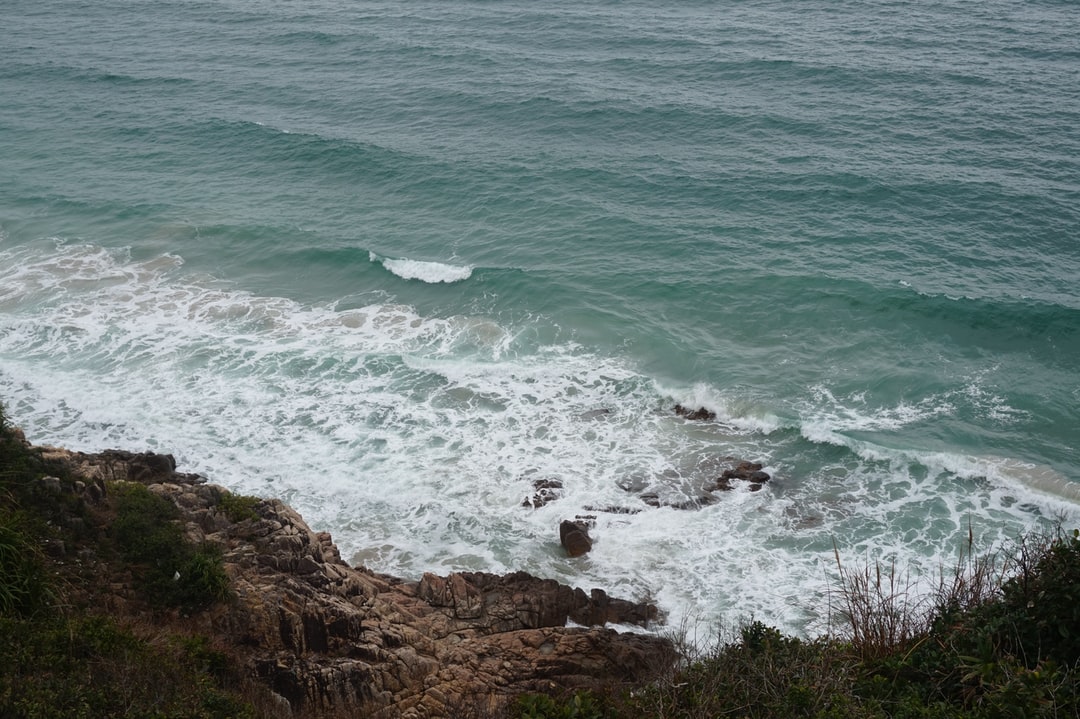 海浪,棕色,海岸,岩石,冲