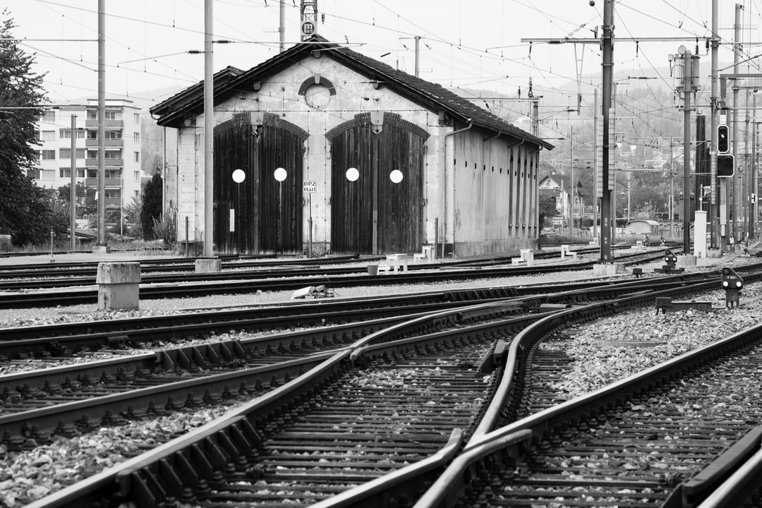 灰度,火车站,照片