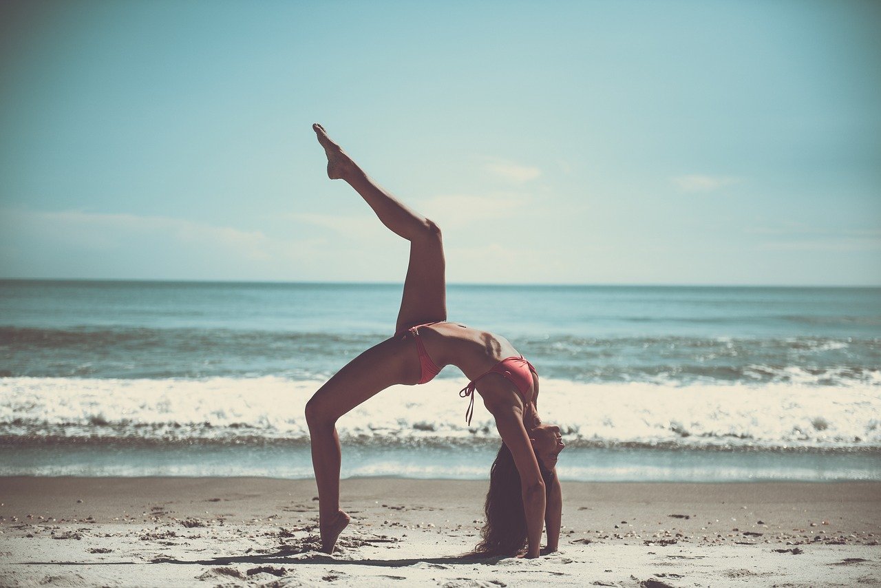 海滩, 瑜伽, 运动员