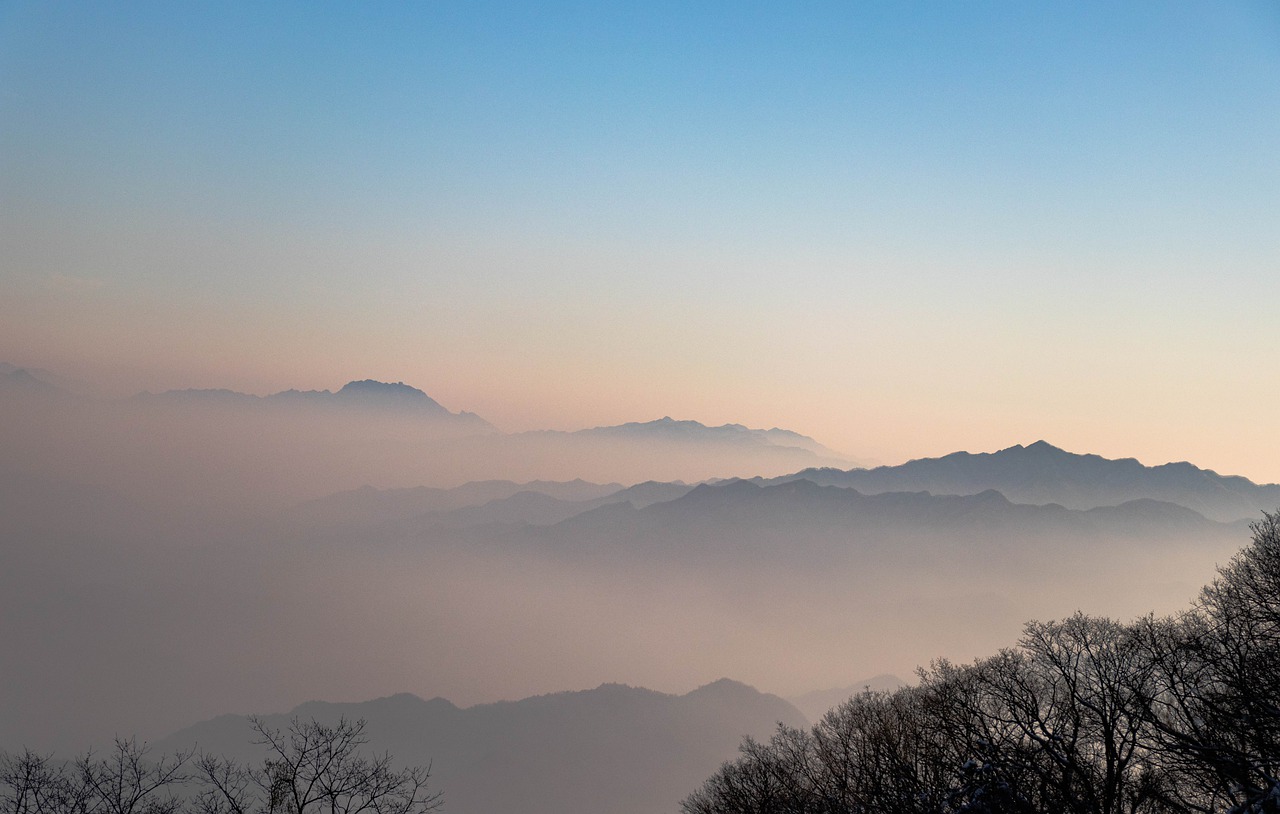 山, 云, 日出