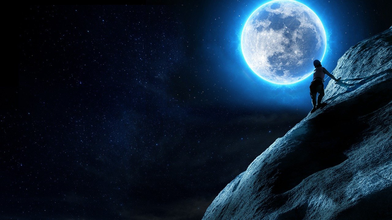 月亮, 岩, 山