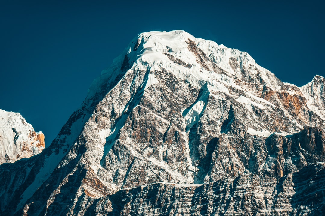 雪峰,喜马拉雅山,安纳普纳,黑白山,尼泊尔,蓝天,白天