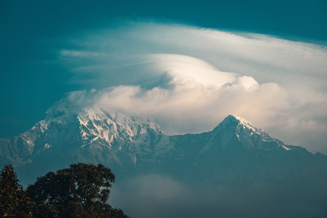 雪峰,雪山,白云,喜马拉雅山,安纳普纳,尼泊尔