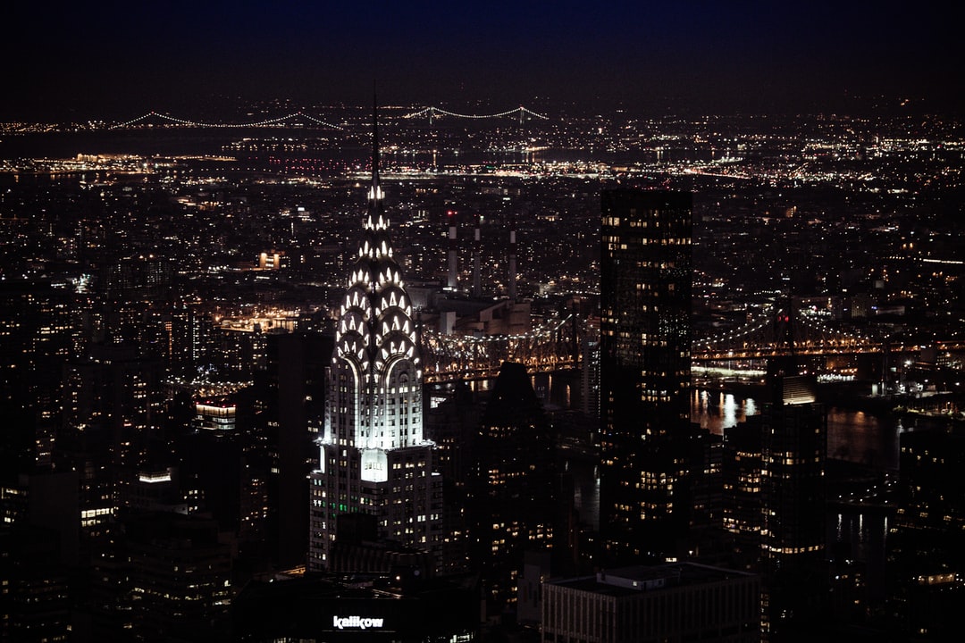 鸟瞰图,城市,建筑物,纽约,旅行,夜间,第一