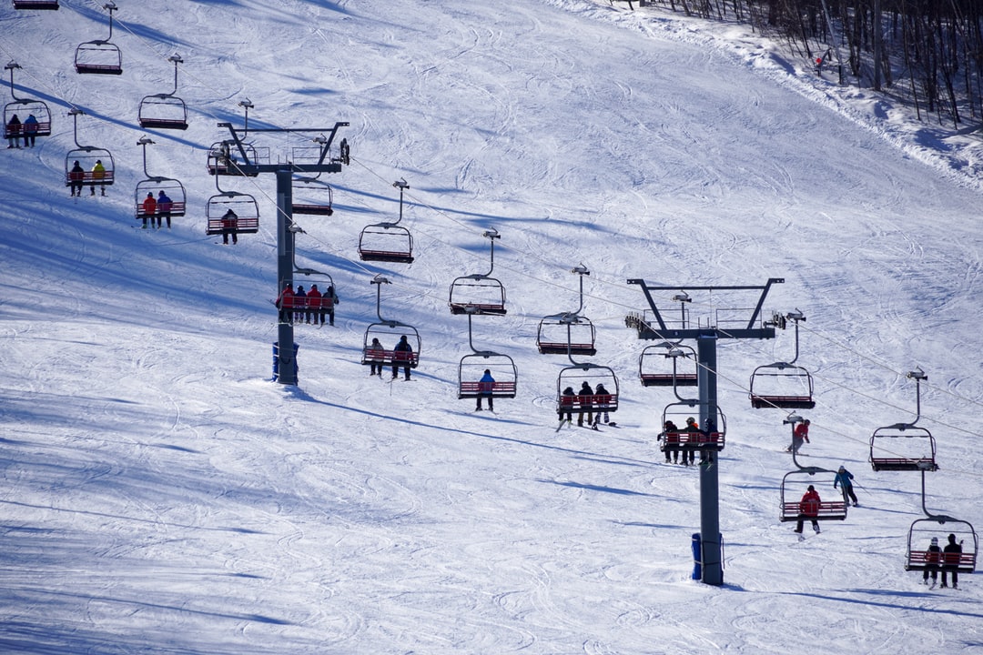 滑雪,圣索维尔,升降机,缆车,魁北克,白雪皑皑,人们,山上,白天